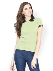 Femella Women Green Polo T-shirt