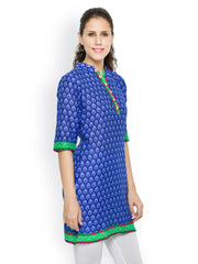 Feminista Women Blue Printed Kurti