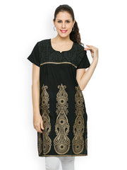 Feminista Women Black Printed Kurti