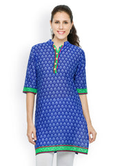 Feminista Women Blue Printed Kurti