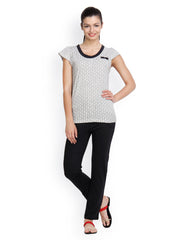 Floret Women Black &amp; White Lounge Set 020