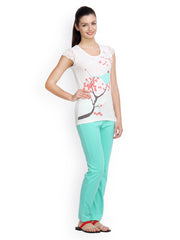 Floret Women Blue &amp; White Lounge Set 002