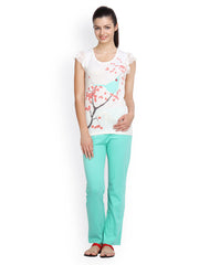 Floret Women Blue &amp; White Lounge Set 002