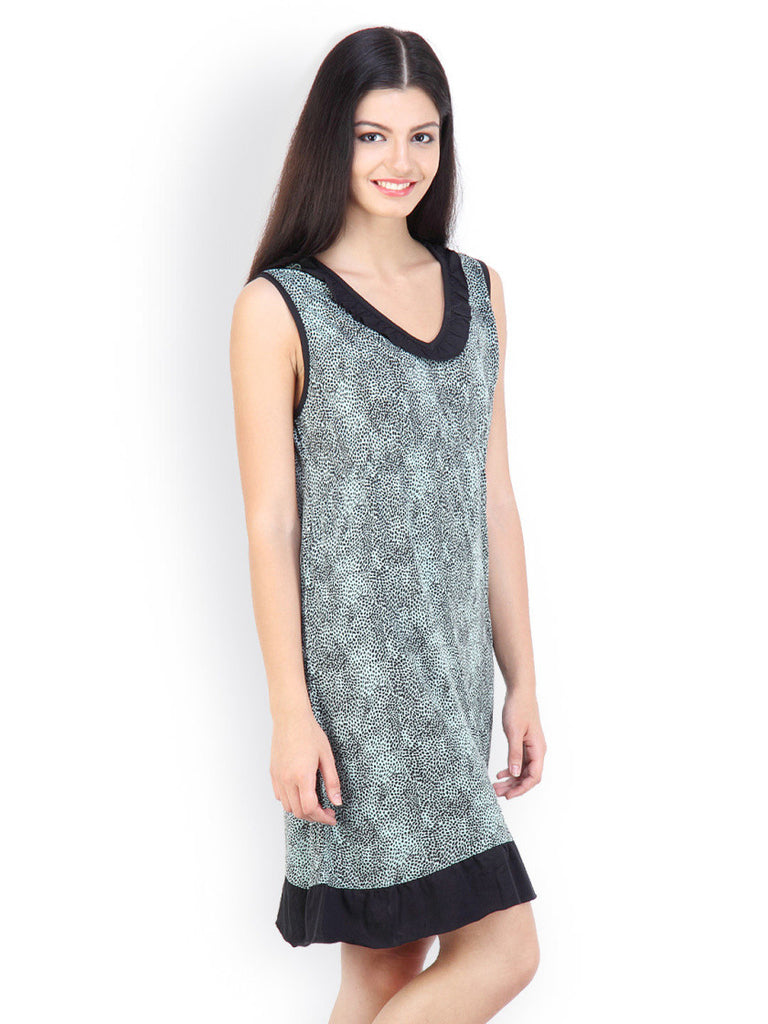 Floret Black &amp; Blue Nightdress 042