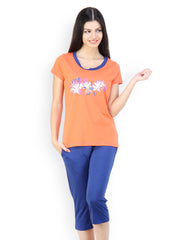 Floret Women Orange &amp; Blue Lounge Set 024