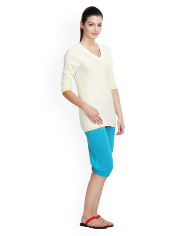 Floret Women Yellow &amp; Blue Lounge Set 047