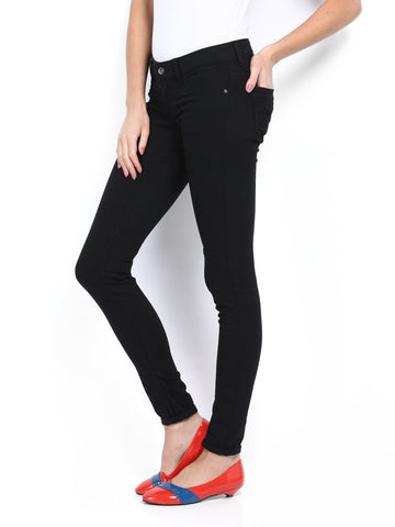 Flying Machine Women Black Skinny Fit Jeggings