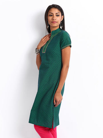 Folklore Women Green Kurta