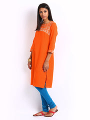 Folklore Women Orange Kurta