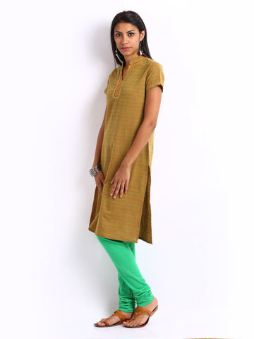 Folklore Women Mustard Brown Kurta