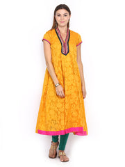 Folklore Women Mustard Yellow Kurta