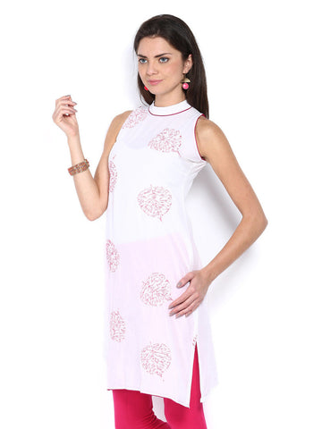 Folklore Women White Kurta
