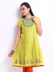 Folklore Women Yellow Kurta