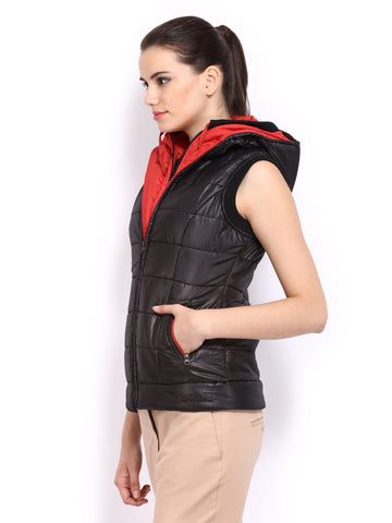 Fort Collins Women Black Padded Hooded Jacket