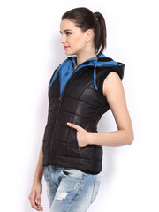 Fort Collins Women Black Padded Sleeveless Jacket