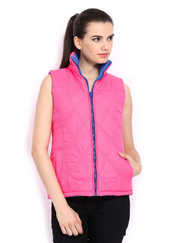 Fort Collins Women Blue &amp; Pink Padded Reversible Jacket