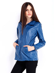 Fort Collins Women Blue Hooded Rain Jacket