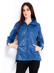 Fort Collins Women Blue Hooded Rain Jacket