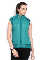 Fort Collins Women Blue Sleeveless Padded Jacket