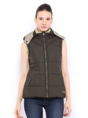 Fort Collins Women Coffee Brown Padded Sleeveless Jacket