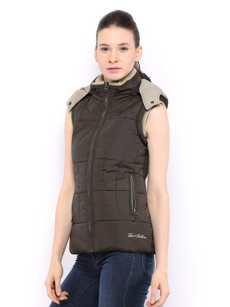 Fort Collins Women Coffee Brown Padded Sleeveless Jacket