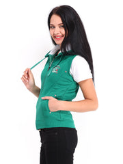 Fort Collins Women Green Hooded Sleeveless Sweatshirt