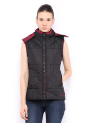 Fort Collins Women Black Padded Sleeveless Jacket
