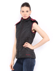 Fort Collins Women Black Padded Sleeveless Jacket
