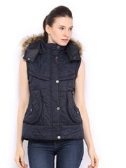 Fort Collins Women Navy Sleeveless Padded Jacket