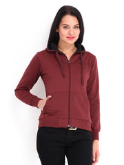 Fort Collins Women Maroon Hooded Sweatshirt