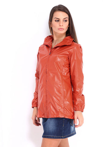 Fort Collins Women Orange Hooded Rain Jacket