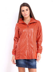 Fort Collins Women Orange Hooded Rain Jacket