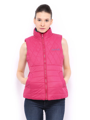 Fort Collins Women Pink &amp; Blue Padded Reversible Jacket