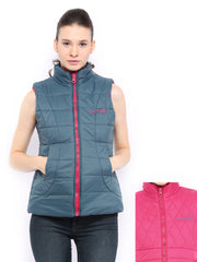 Fort Collins Women Pink &amp; Blue Padded Reversible Jacket