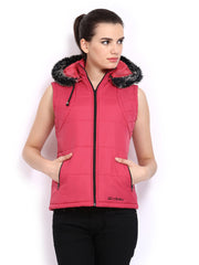 Fort Collins Women Pink Padded Sleeveless Jacket