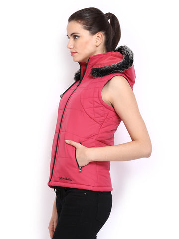 Fort Collins Women Pink Padded Sleeveless Jacket