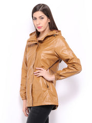 Fort Collins Women Brown Hooded Rain Jacket