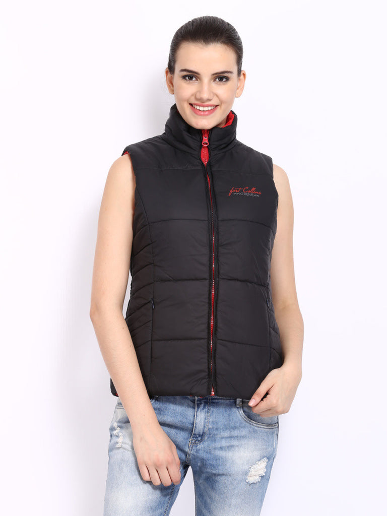Fort Collins Women Red Black Padded Sleeveless Reversible