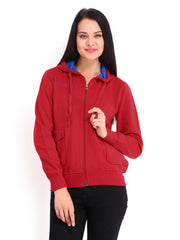 Fort Collins Women Red Hooded Sweatshirt