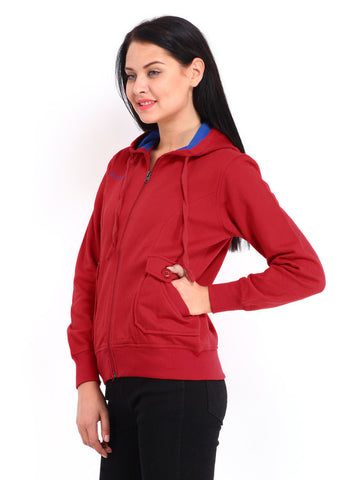 Fort Collins Women Red Hooded Sweatshirt