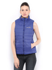 Fort Collins Women Blue &amp; Mustard Yellow Padded Reversible Jacket