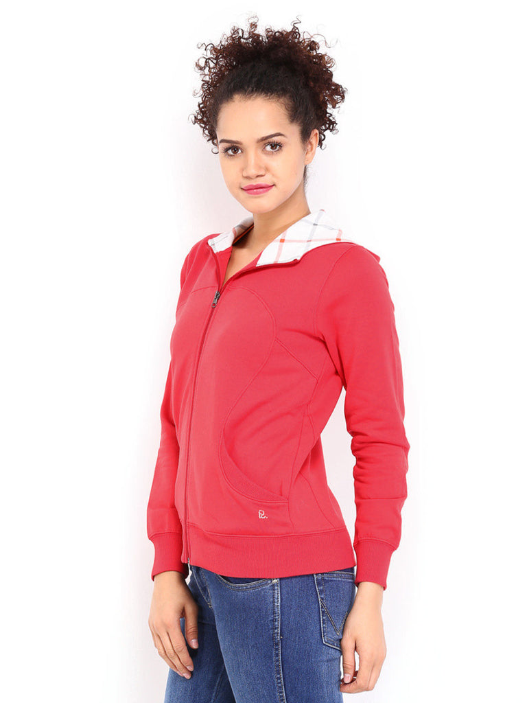 Fort Collins Women Pink Hooded Sweatshirt