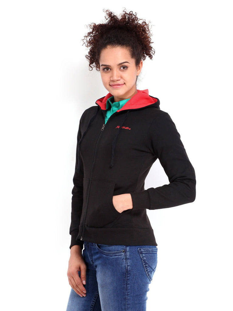 Fort Collins Women Black Hooded Sweatshirt