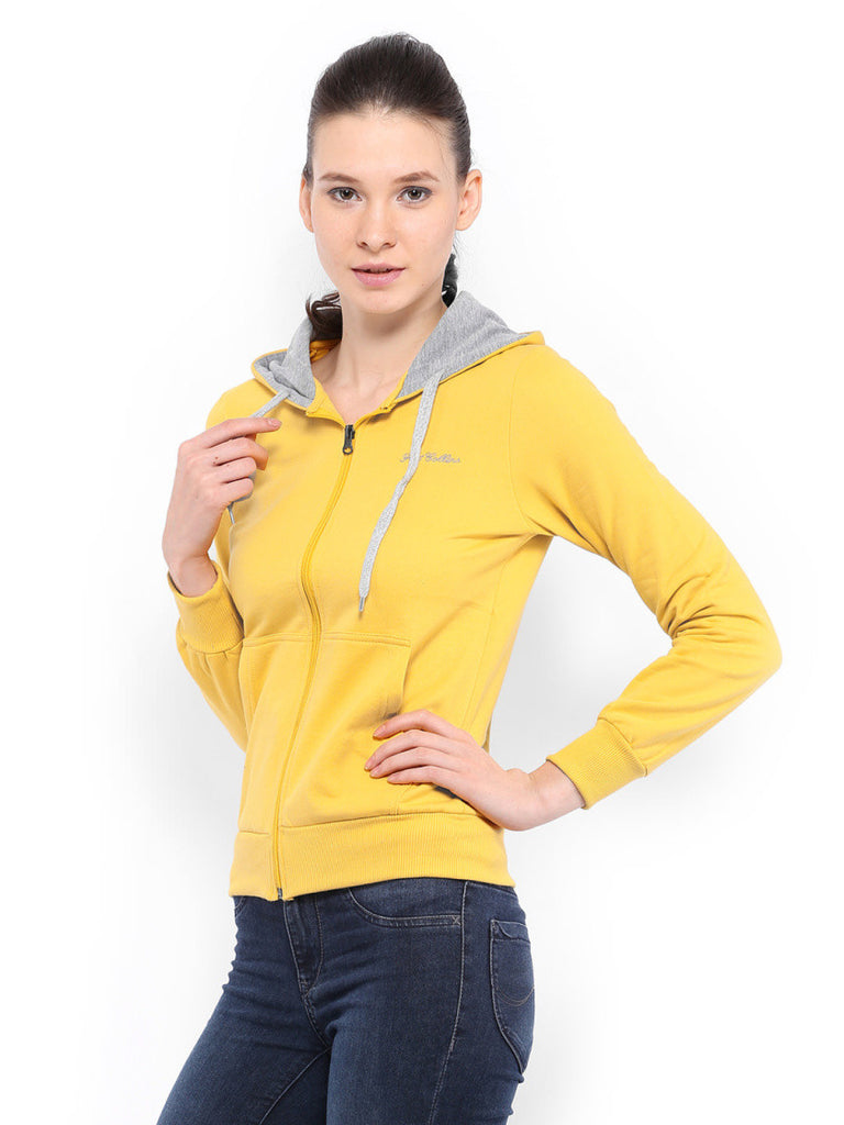 Fort Collins Women Yellow Hooded Sweatshirt