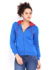 Fort Collins Women Blue Hooded Sweatshirt