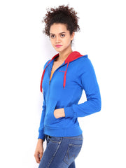 Fort Collins Women Blue Hooded Sweatshirt