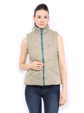 Fort Collins Women Blue &amp; Taupe Padded Reversible Jacket