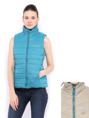 Fort Collins Women Blue &amp; Taupe Padded Reversible Jacket