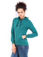 Fort Collins Women Teal Green Hooded Sweatshirt