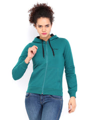 Fort Collins Women Teal Green Hooded Sweatshirt